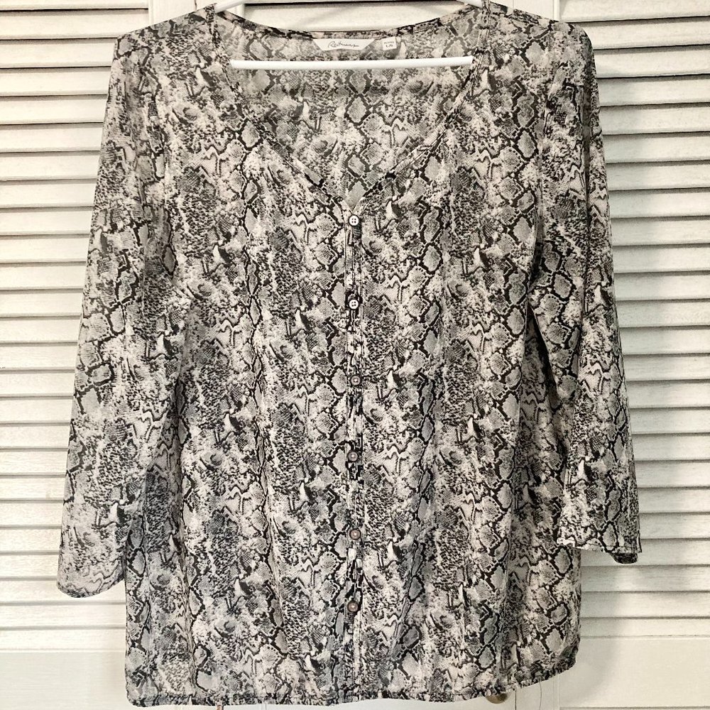 Snakeskin print blouse, petite